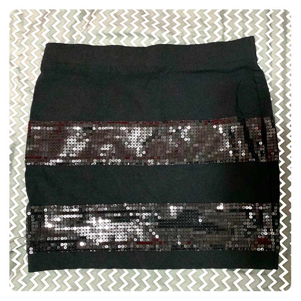 Sequin Stripe Skirt
